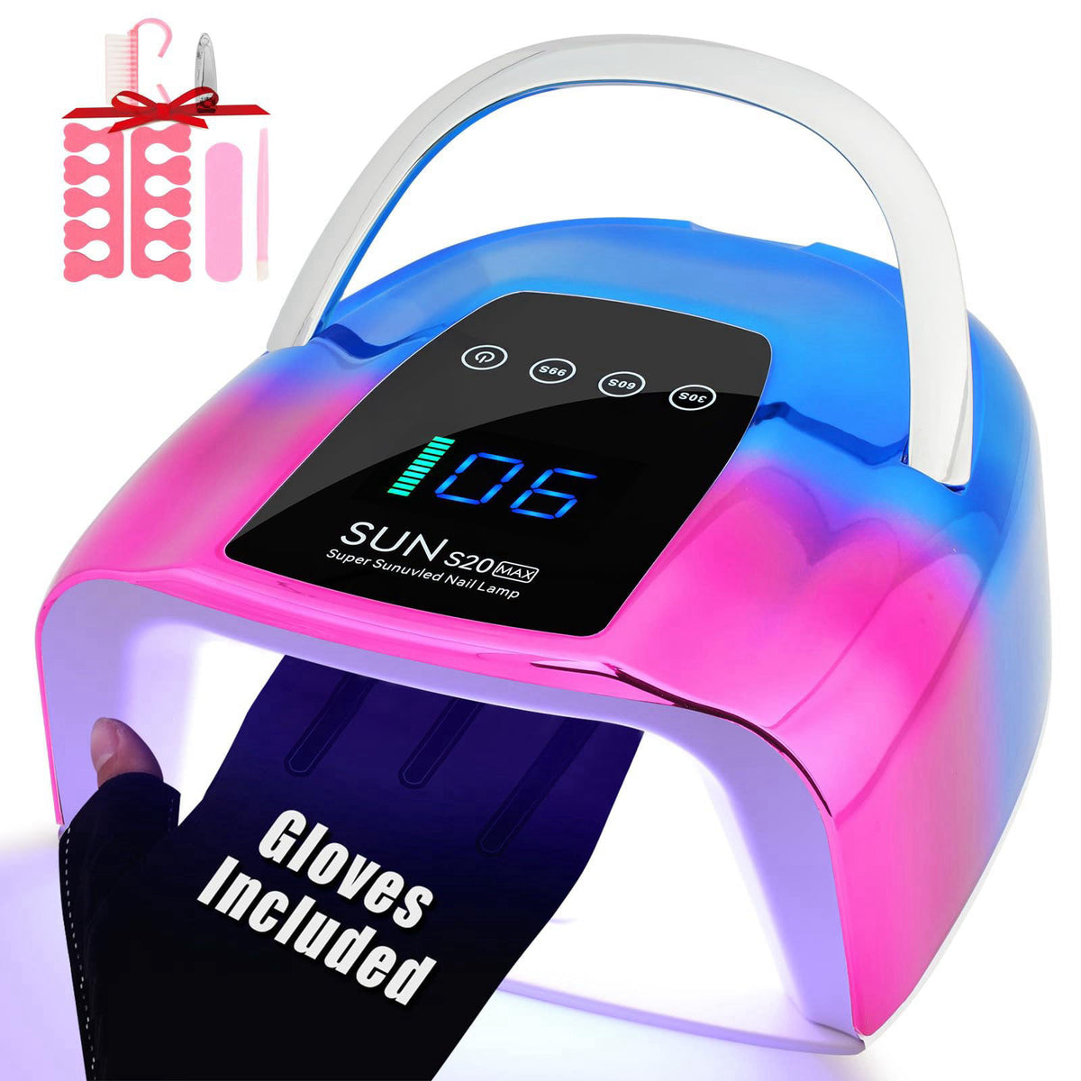 UV LED Nail Lamp Dryers Cordless 128W Portable Rechargeable by ShineCai