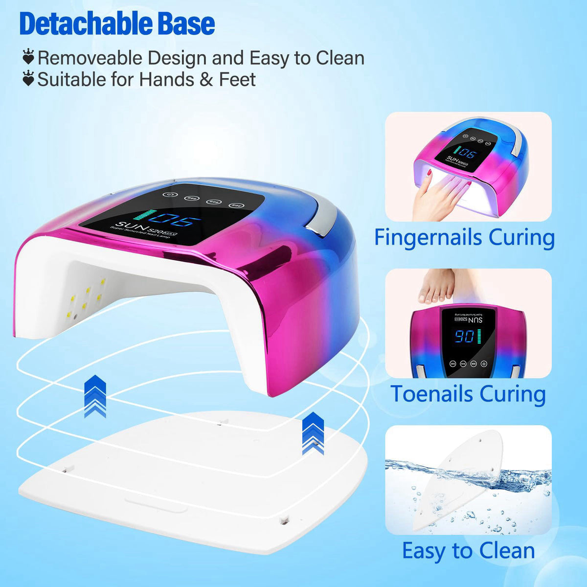 UV LED Nail Lamp Dryers Cordless 128W Portable Rechargeable by ShineCai — view 8