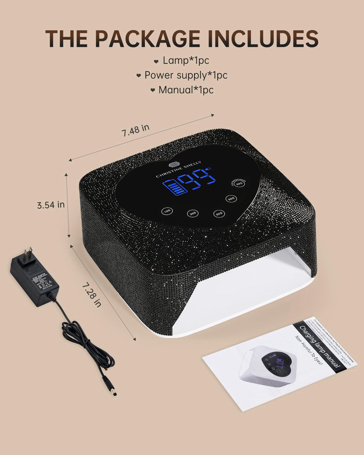UV LED Nail Lamp 72W Rechargeable Sparkly Nail Dryer by CHRISTINE SHELLY — view 7