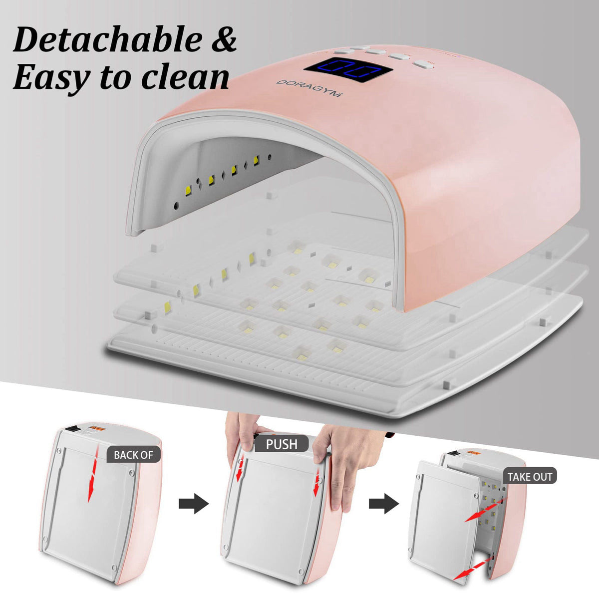 UV LED Nail Lamp Cordless Gel Polish Dryer for Professional by DORAGYM — view 6