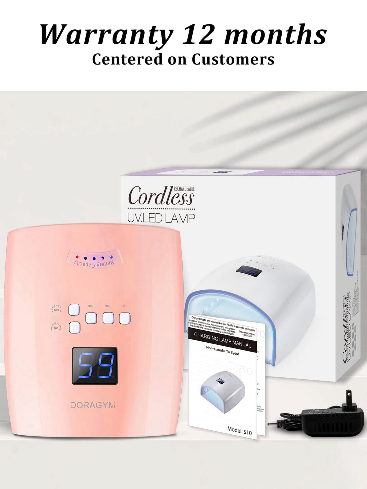 UV LED Nail Lamp Cordless Gel Polish Dryer for Professional by DORAGYM — view 7