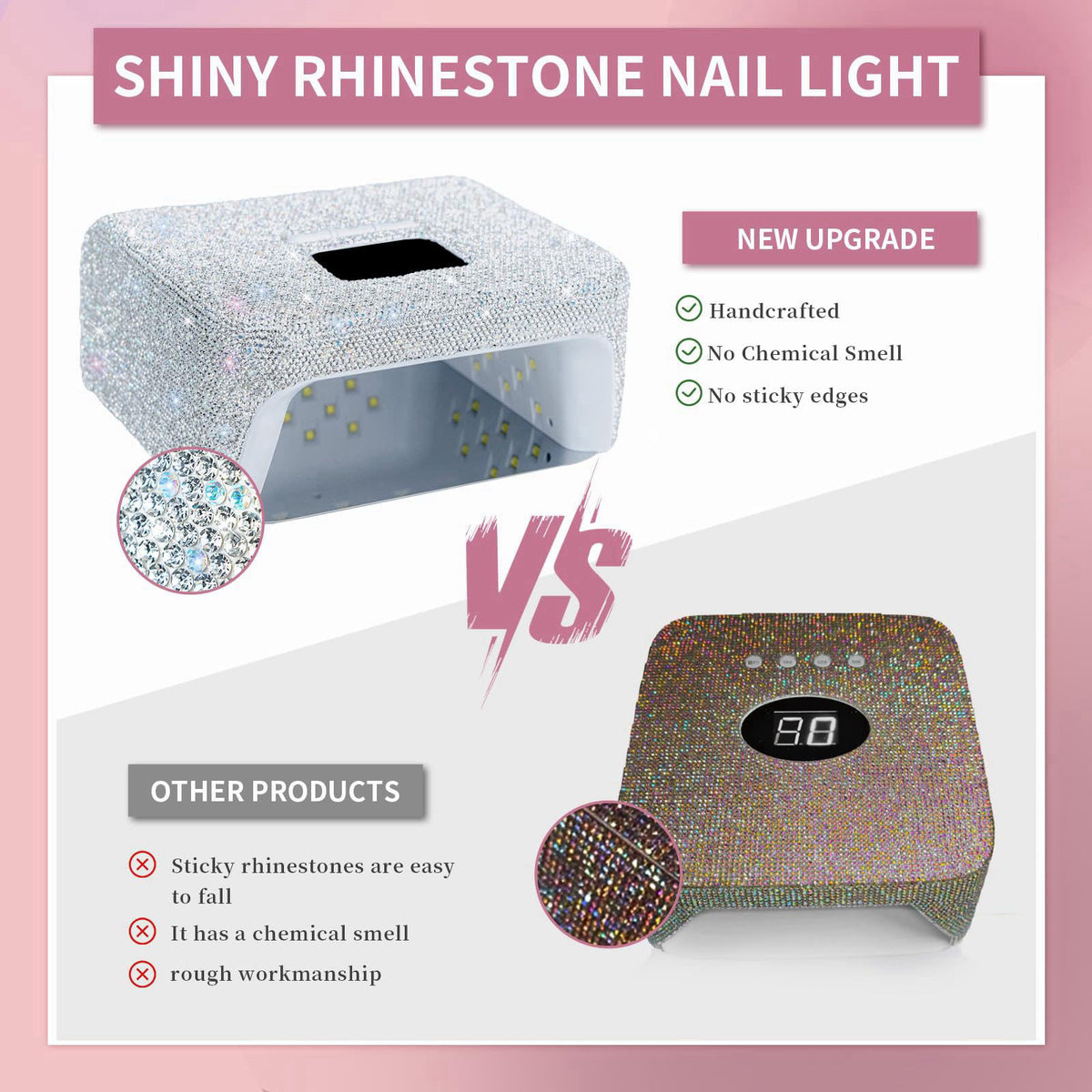 UV LED Nail Lamp with Portable Handle and Sparkly by keeyada — view 4