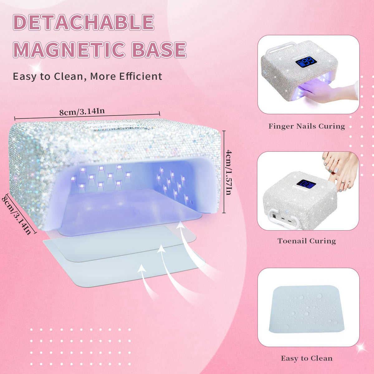 UV LED Nail Lamp with Portable Handle and Sparkly by keeyada — view 5