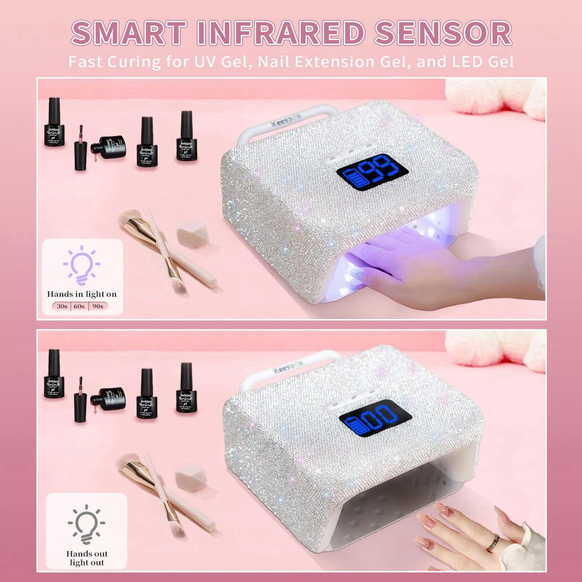 UV LED Nail Lamp with Portable Handle and Sparkly by keeyada — view 6