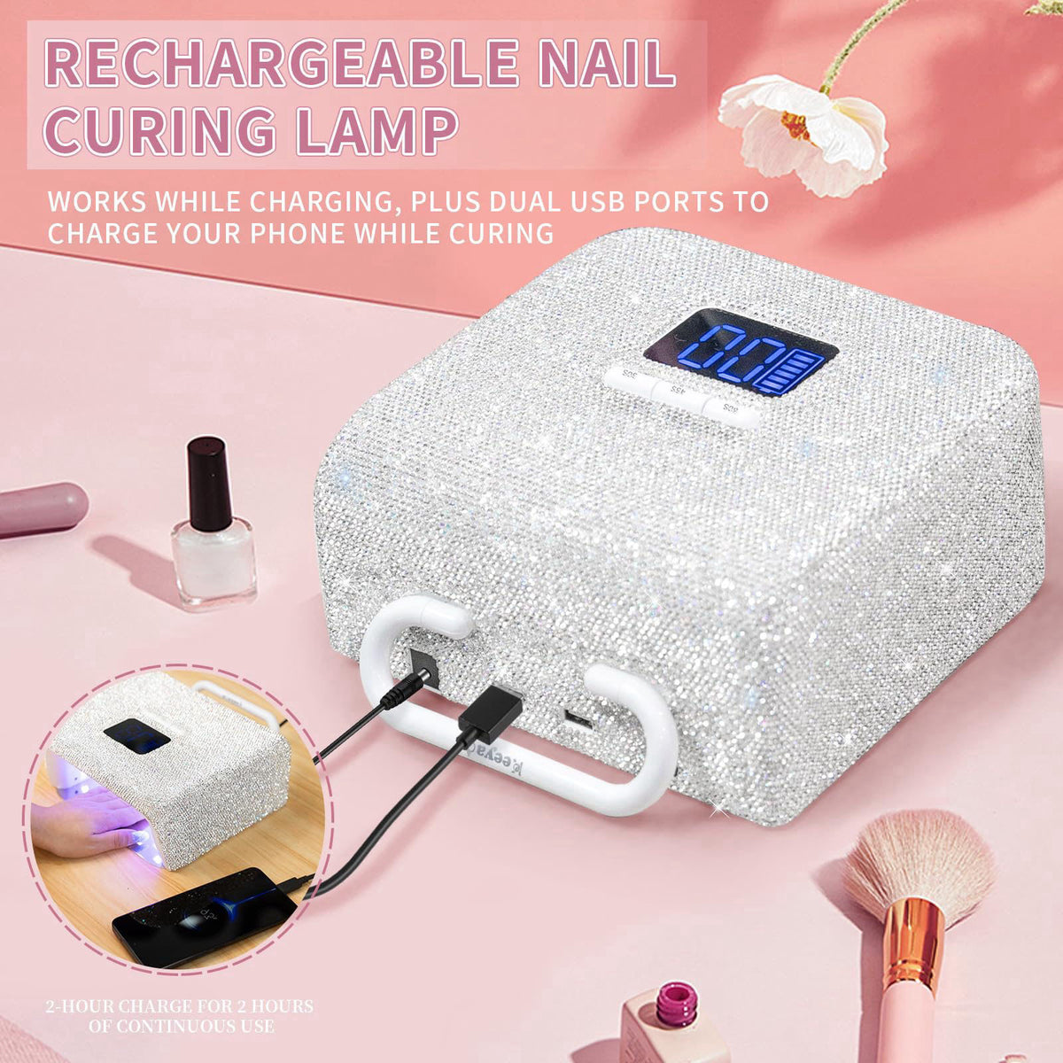 UV LED Nail Lamp with Portable Handle and Sparkly by keeyada — view 7