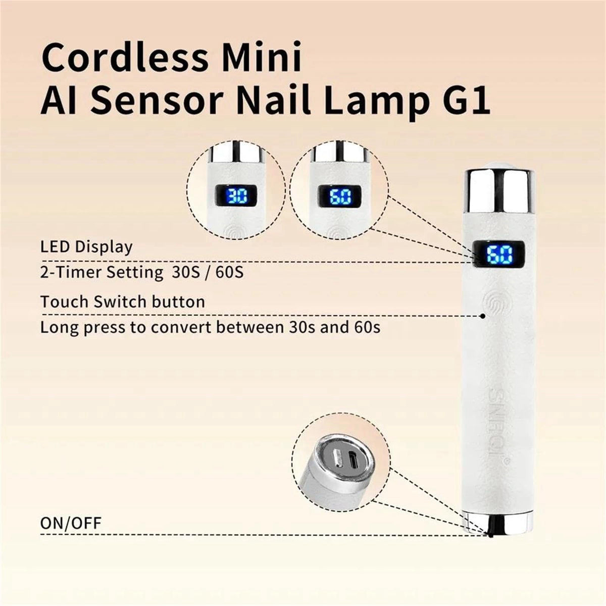 Mini UV LED Nail Curing Lamp Smart Sensor Rechargeable by BFLKHLT — view 8