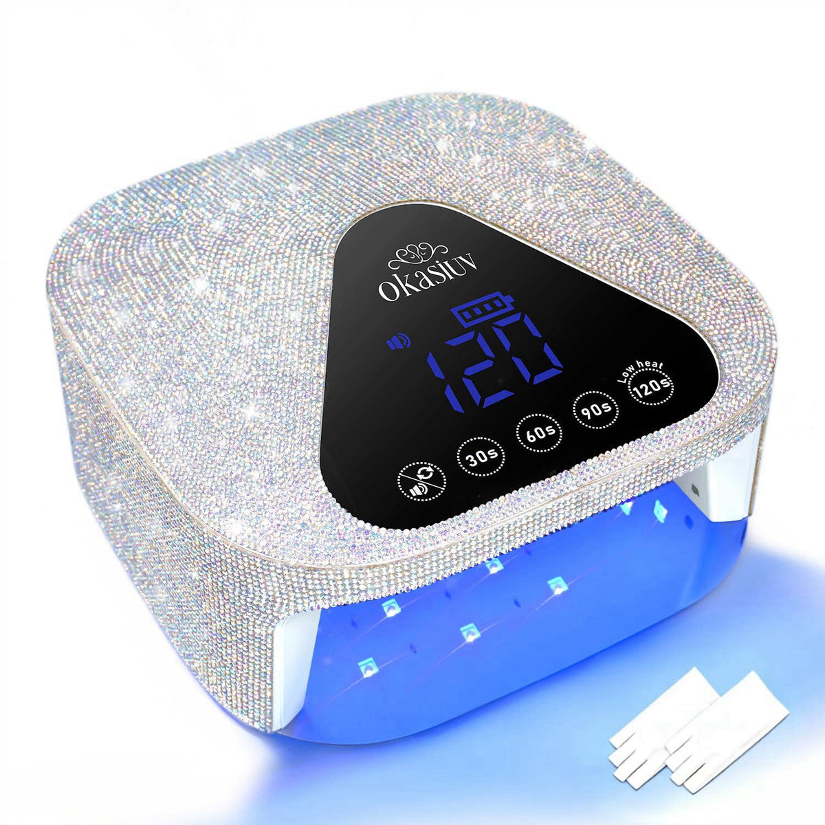 UV LED Nail Lamp with UV Gloves Magnetic Metal Mirror Base by Okasiuv