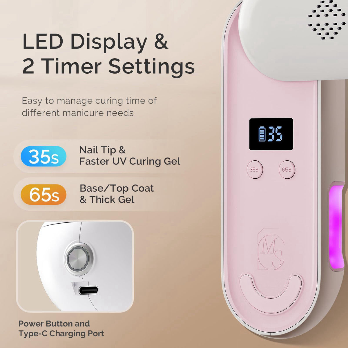 MelodySusie Compact Cordless UV LED Nail Lamp P PLUS20F — view 7