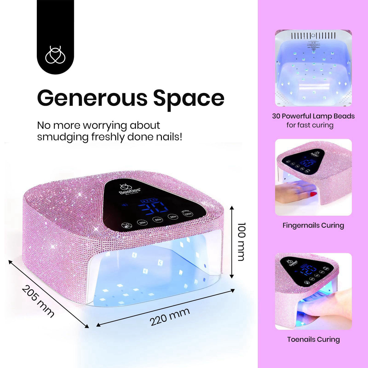 Beetles Uv Nail Lamp Cordless Flash Cure Lamp for Gel Nails by beetles Gel Polish — view 3