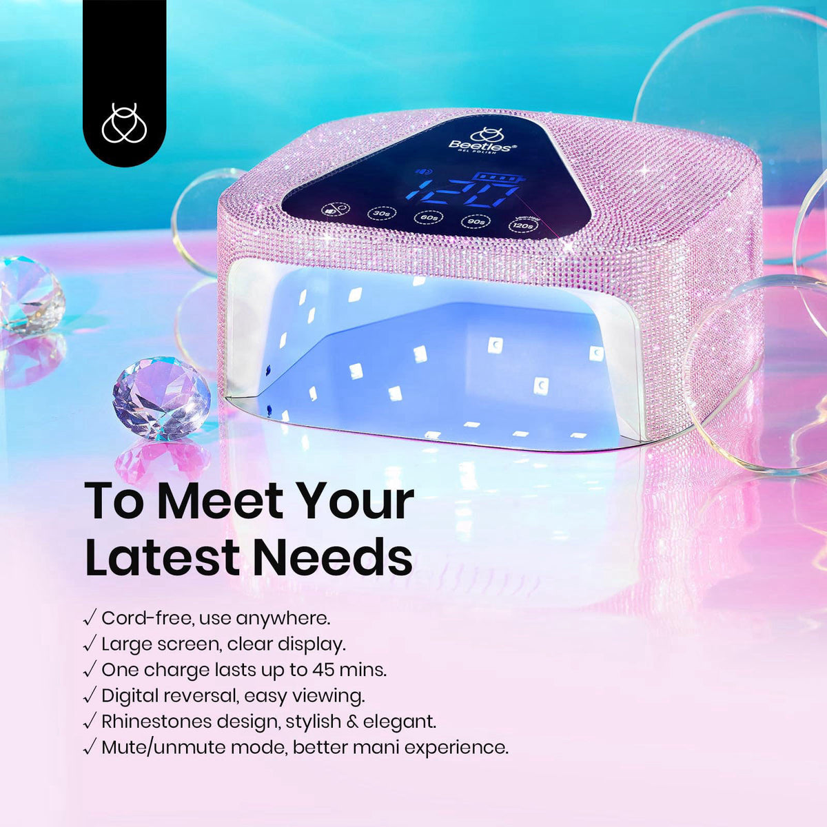 Beetles Uv Nail Lamp Cordless Flash Cure Lamp for Gel Nails by beetles Gel Polish — view 5