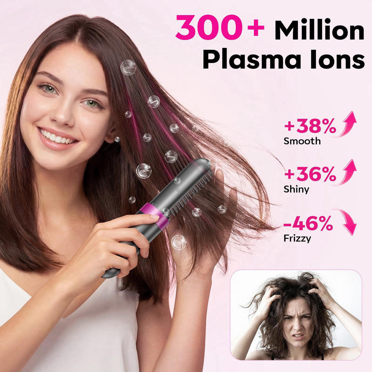 Go Brush Pro 2026 Upgraded Cordless Hair Straightener Brush by Minwoch — view 3