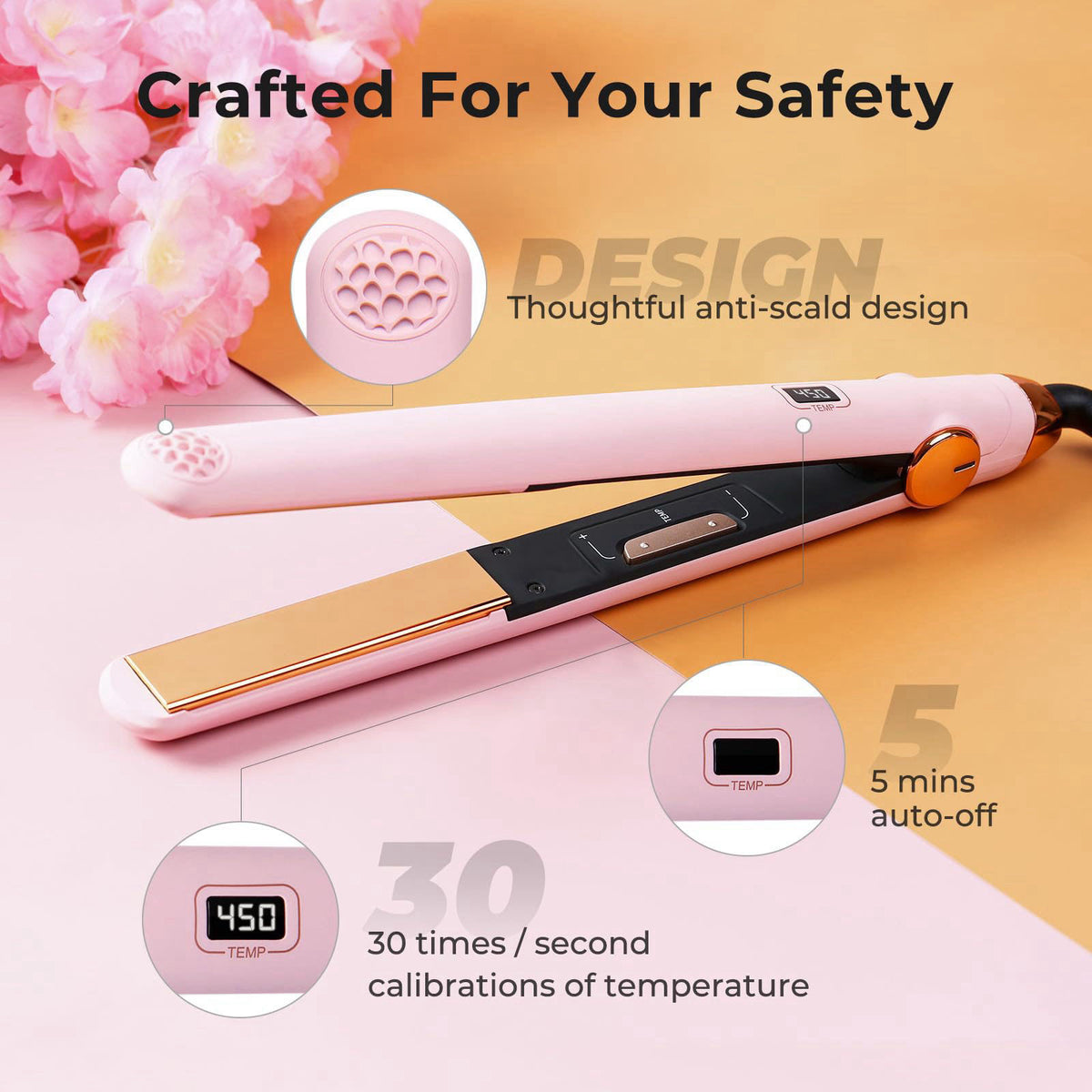 TYMO Flat Iron Hair Straightener and Curler 2 in 1 with 10s — view 8