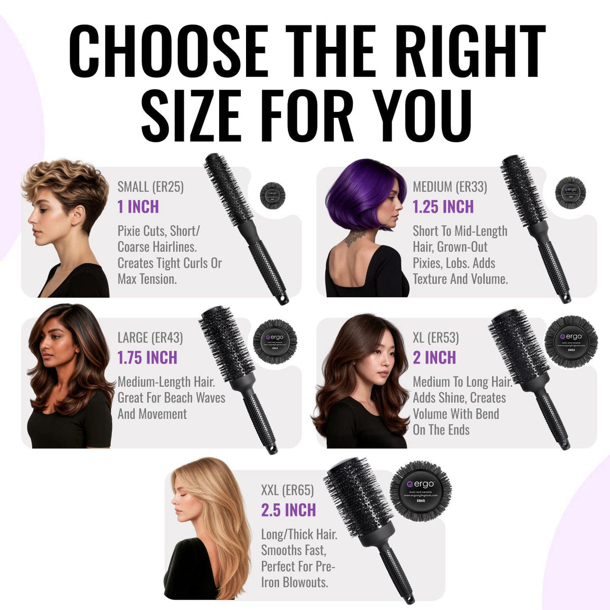 ERGO Ceramic Ionic Round Brush for Blow Out — view 3