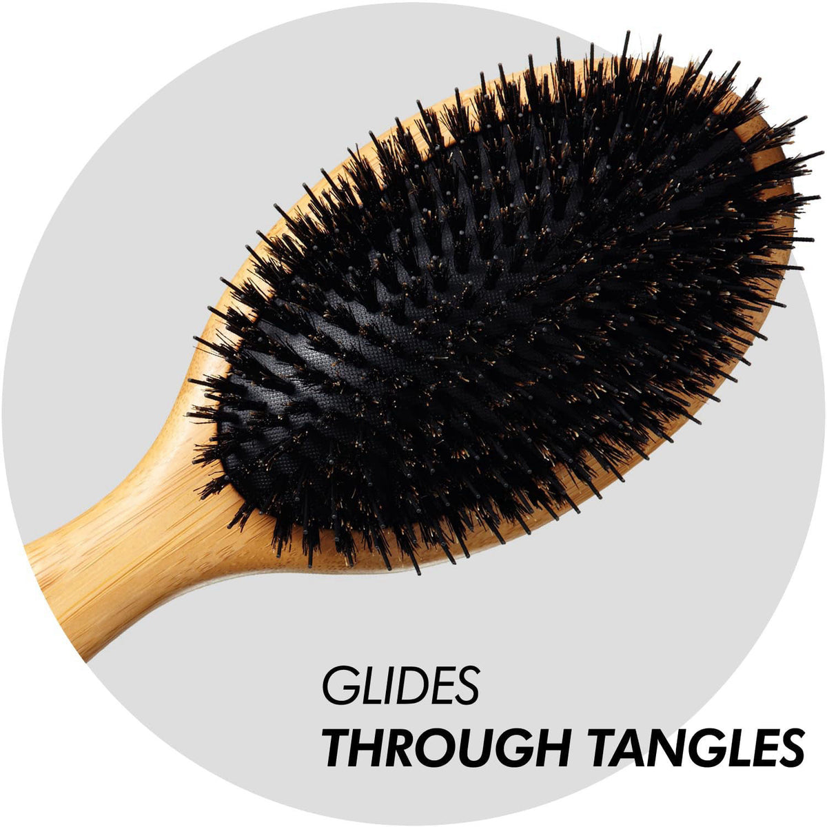 Sam Villa Signature Series Boar Bristle Hair Brush Bamboo by Premium Selection — view 4