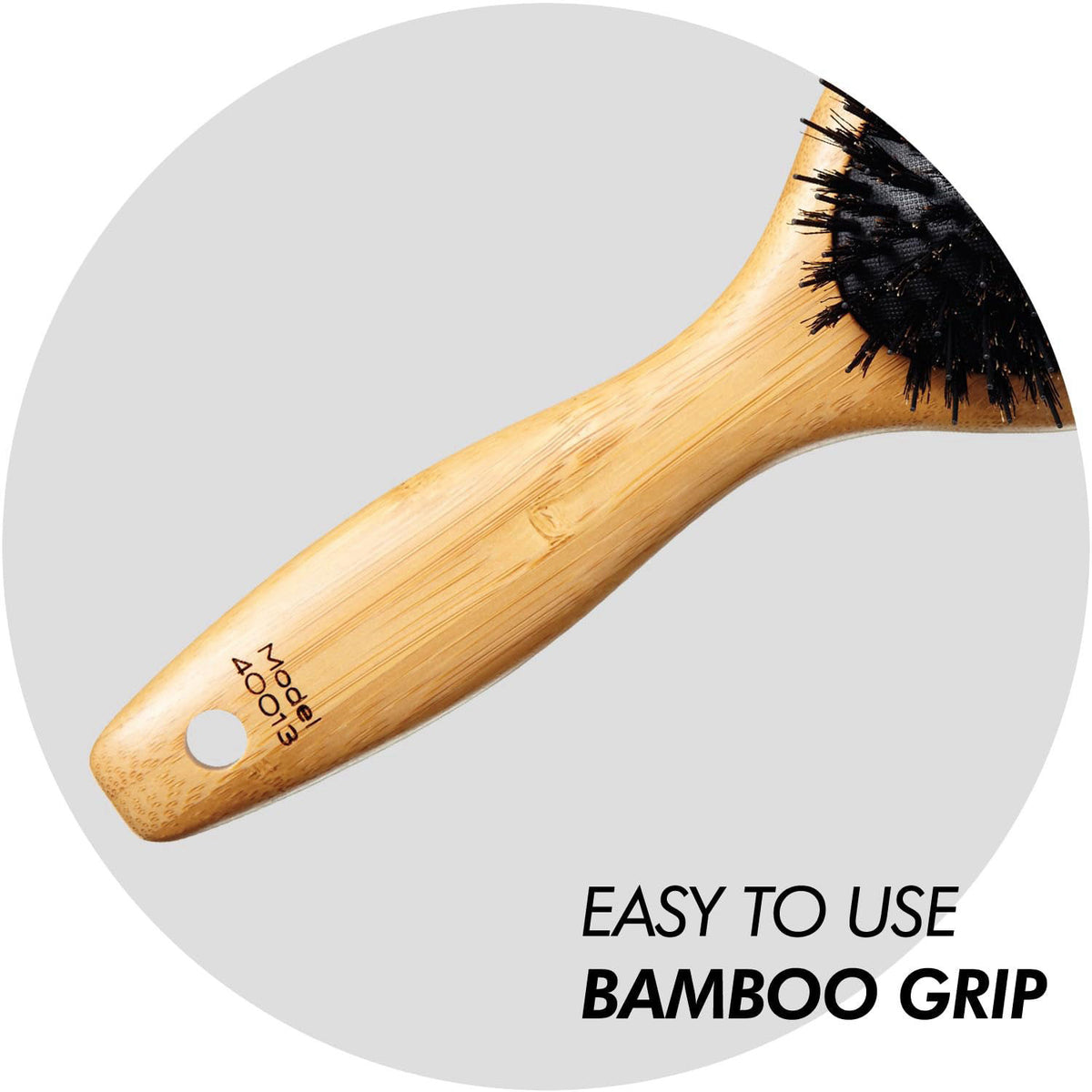 Sam Villa Signature Series Boar Bristle Hair Brush Bamboo by Premium Selection — view 6