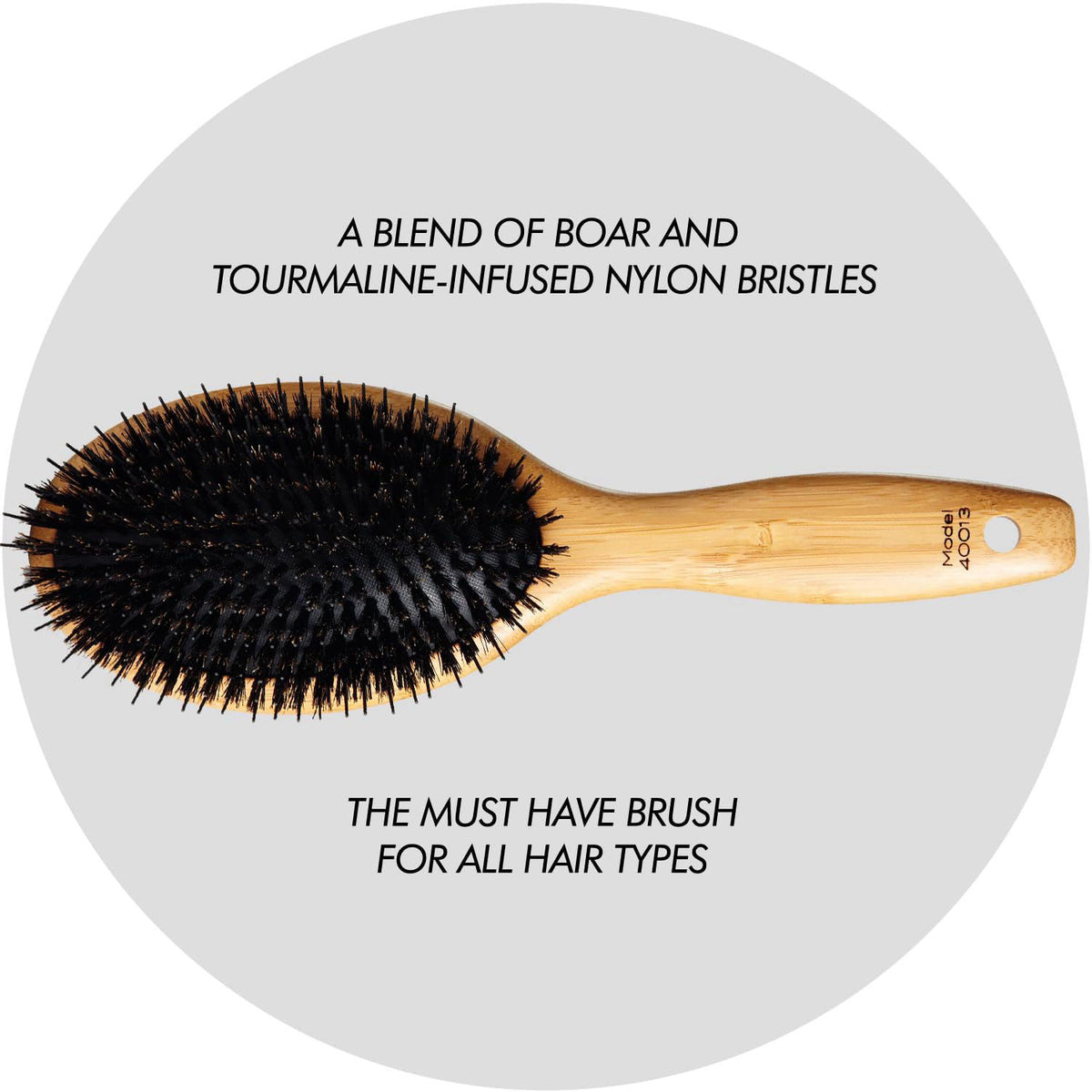 Sam Villa Signature Series Boar Bristle Hair Brush Bamboo by Premium Selection — view 8