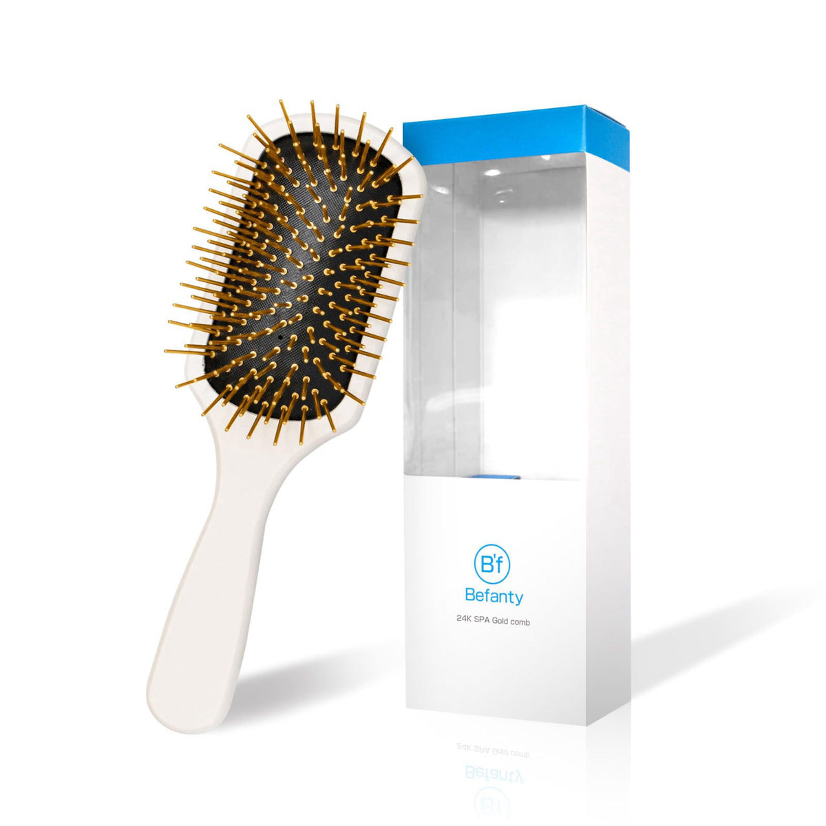 24K Gold Plated Gua Sha Hair Brush Scalp Massager for Hair by Befanty — view 2