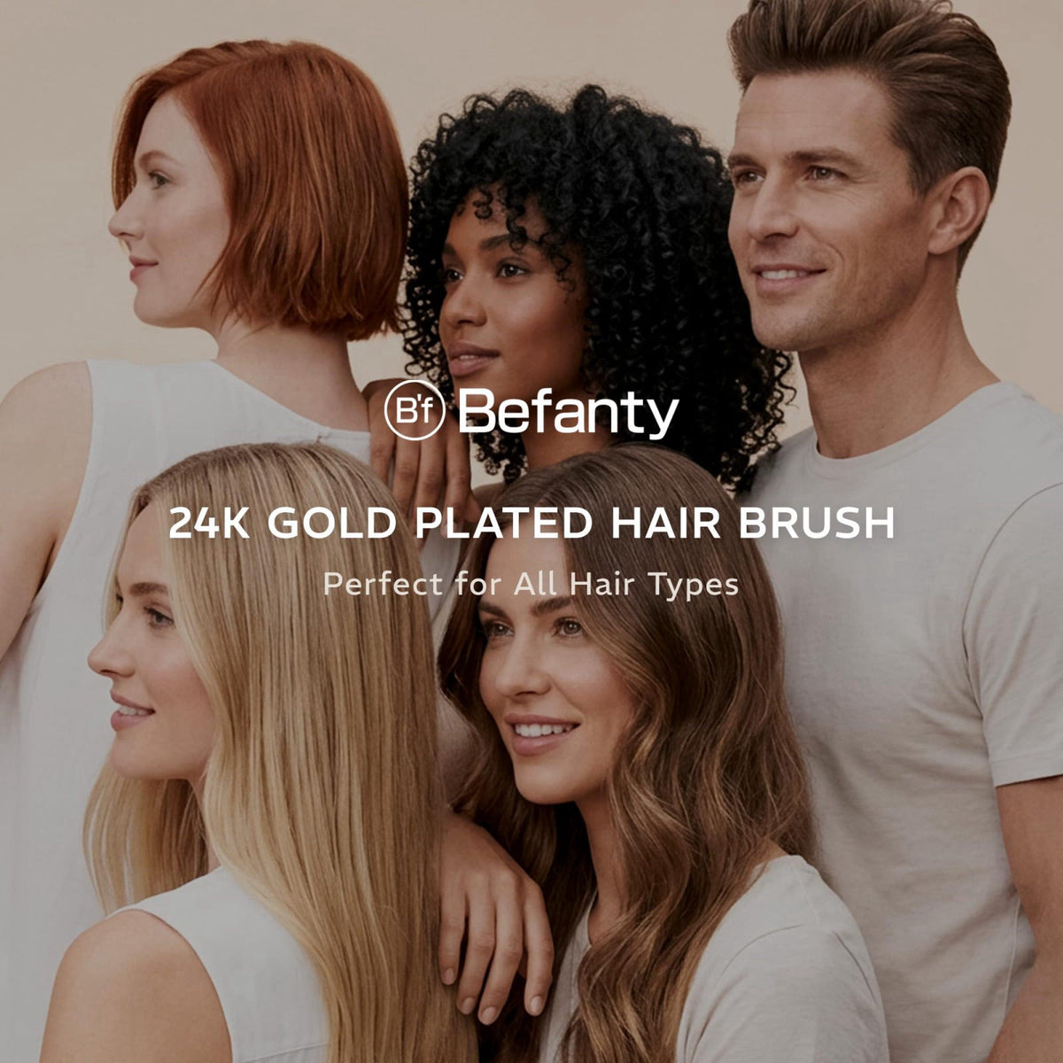 24K Gold Plated Gua Sha Hair Brush Scalp Massager for Hair by Befanty — view 7