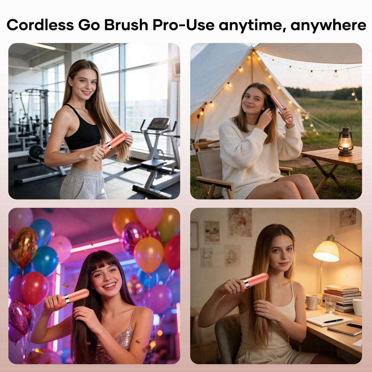 Go Brush Pro Cordless Hair Straightener Brush for Women by AVVKED — view 8