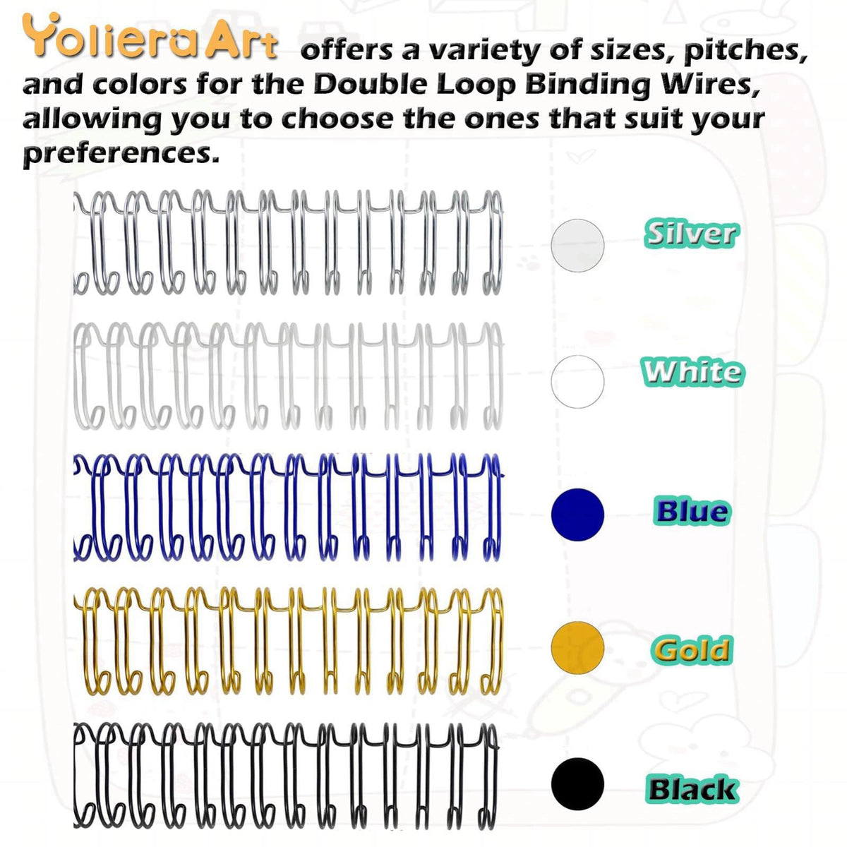 3 to 1 Pitch Twin Loop Wire Binding Spines 3 8 Inch Book by YolieraArt — view 5
