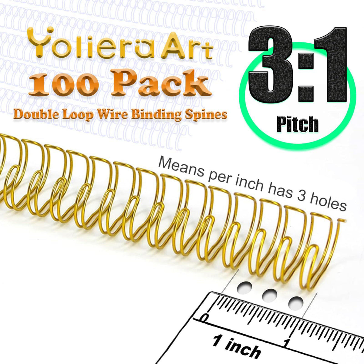 3 to 1 Pitch Twin Loop Wire Binding Spines 3 8 Inch Book by YolieraArt — view 6
