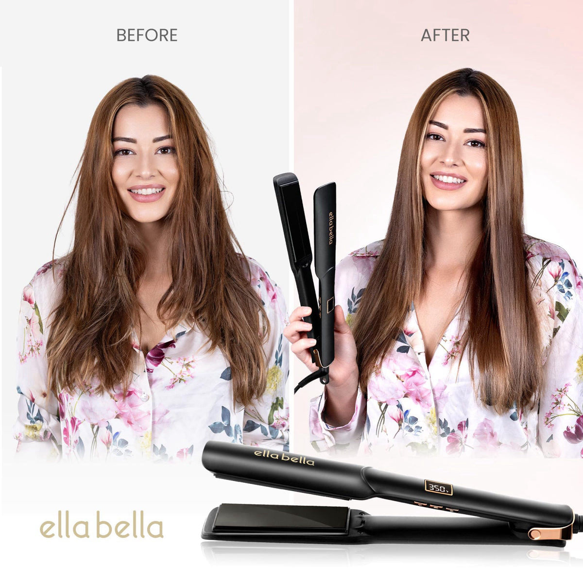 ELLA BELLA Professional Ceramic Flat Iron Hair Straightener — view 3