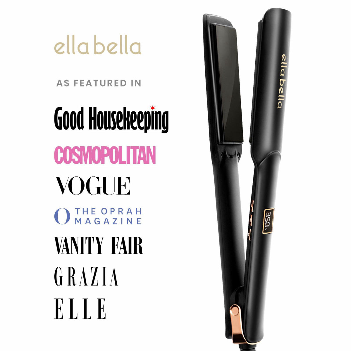 ELLA BELLA Professional Ceramic Flat Iron Hair Straightener — view 4