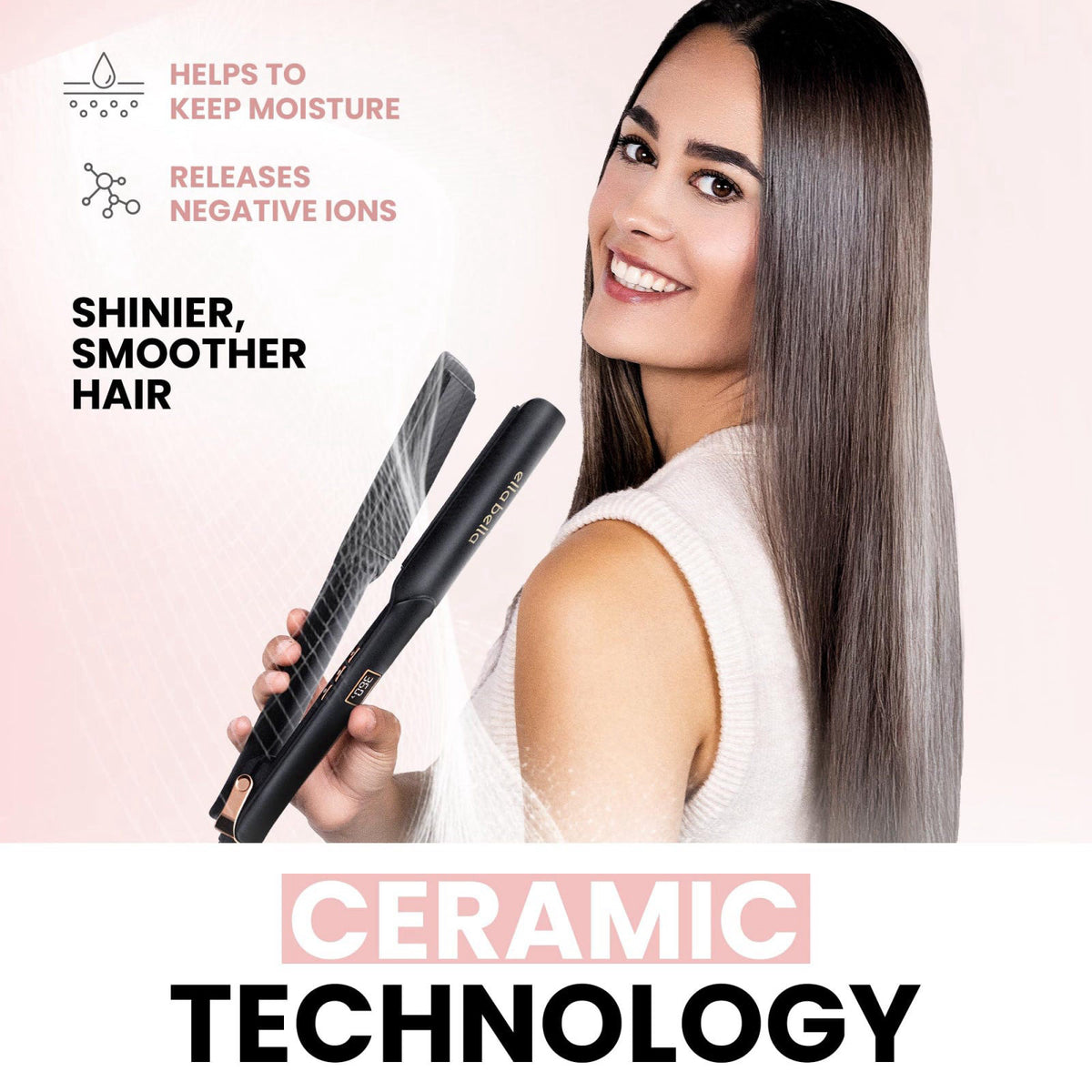 ELLA BELLA Professional Ceramic Flat Iron Hair Straightener — view 5