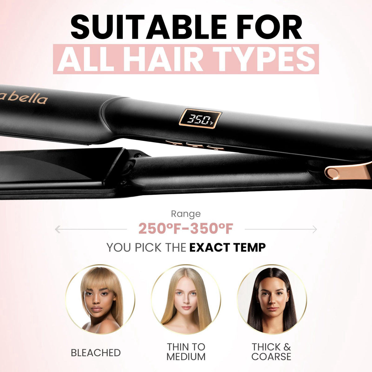 ELLA BELLA Professional Ceramic Flat Iron Hair Straightener — view 6