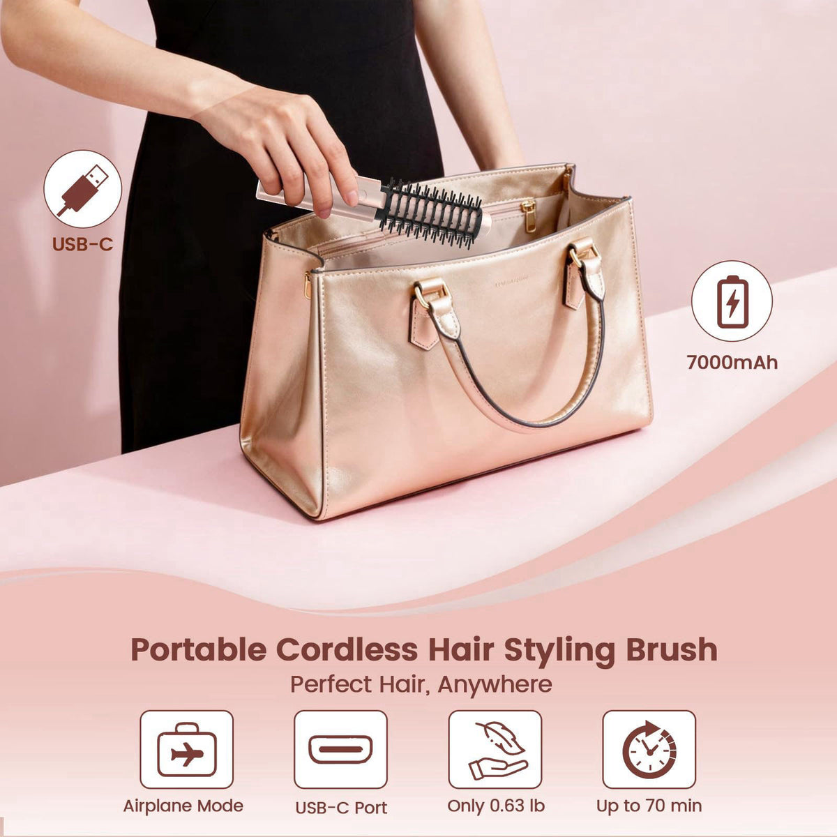 Youbella Cordless Hair Curling Iron Portable 1 5 Hair Curler — view 5