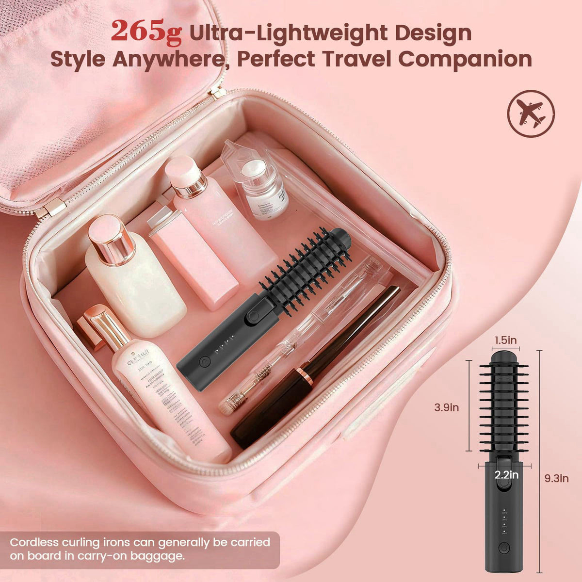 Youbella Cordless Hair Curling Iron Portable 1 5 Hair Curler — view 3