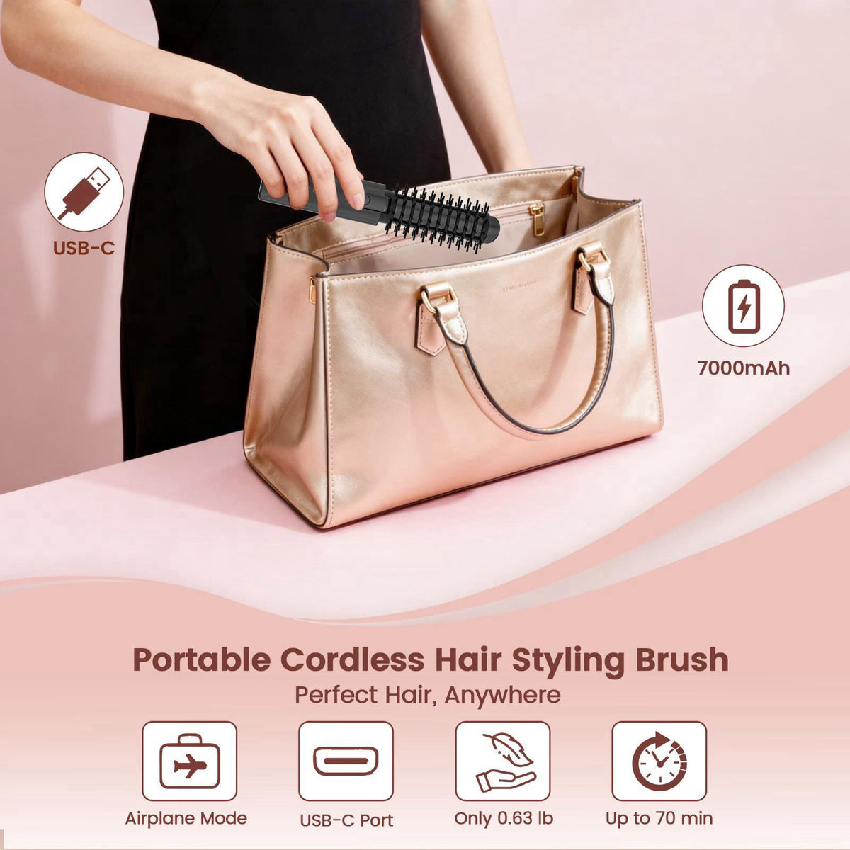 Youbella Cordless Hair Curling Iron Portable 1 5 Hair Curler — view 4