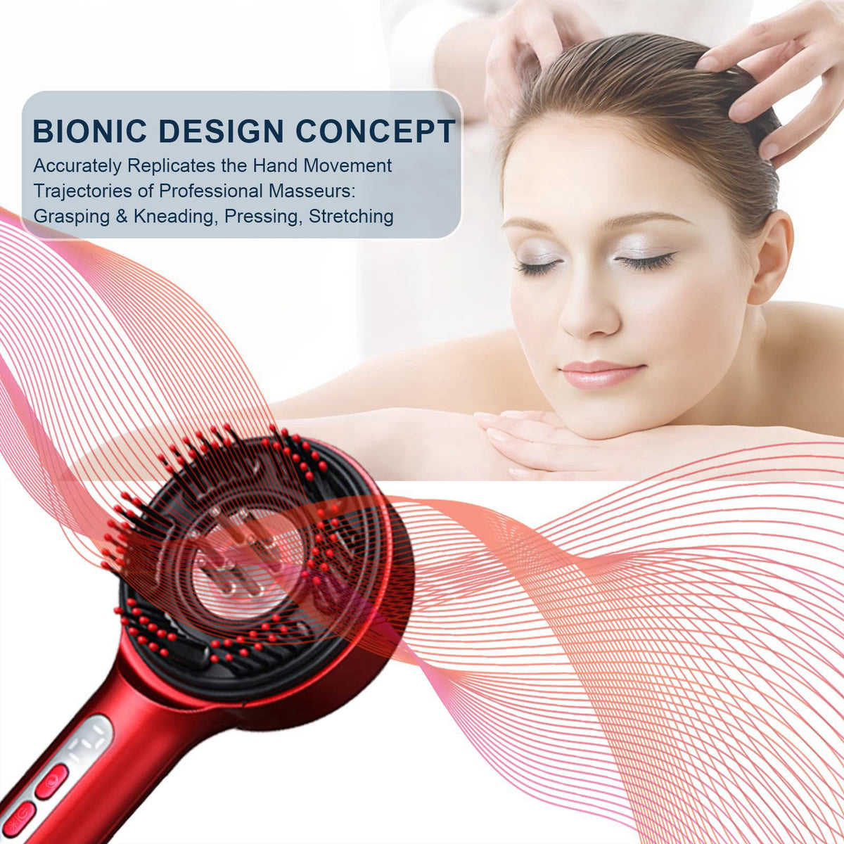 Cordless Scalp Massager with LED Red Light Oil Applicator by Hysizan — view 3