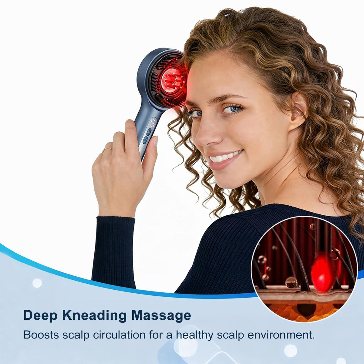 Cordless Scalp Massager with LED Red Light Oil Applicator by Hysizan — view 5