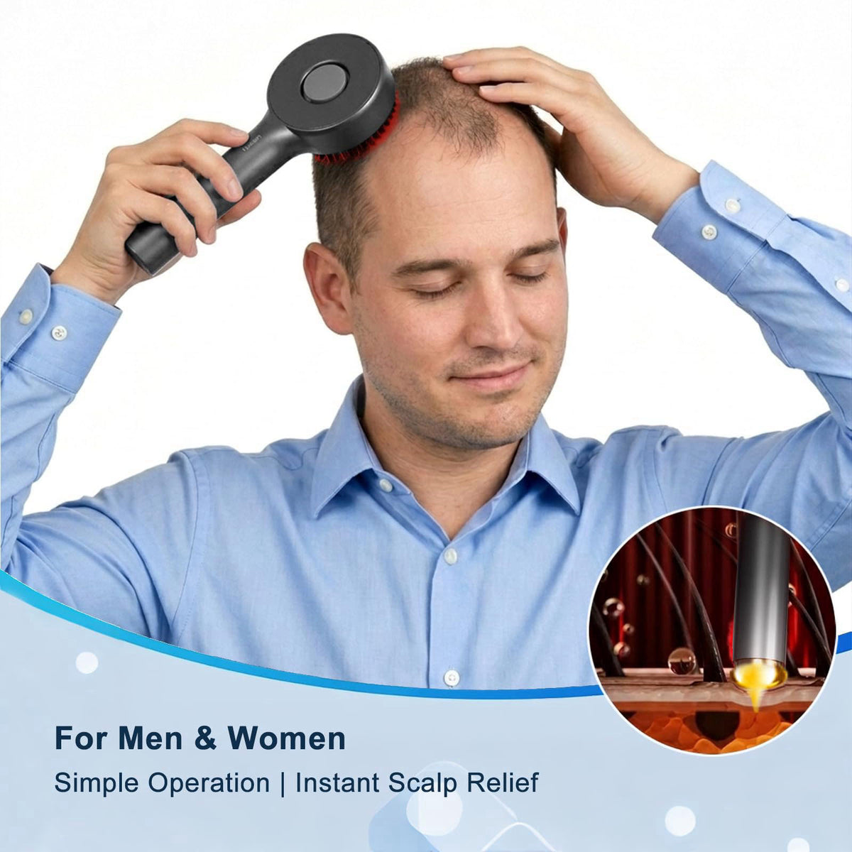 Cordless Scalp Massager with LED Red Light Oil Applicator by Hysizan — view 7