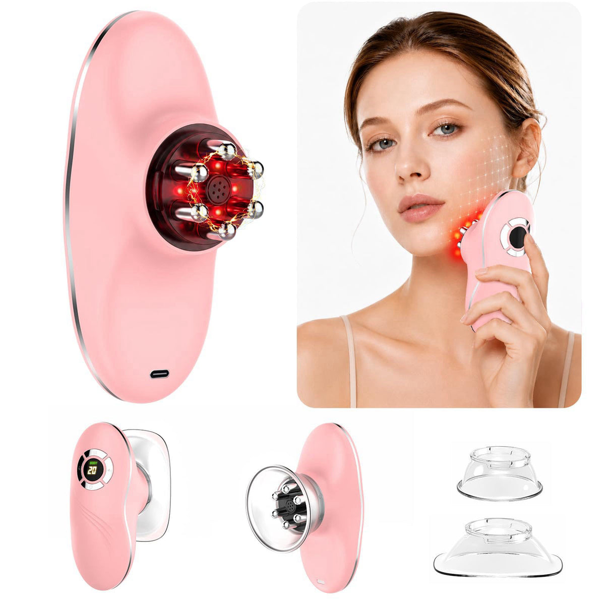 Electric Lymphatic Contour Face Brush for Jawline Neck Body by AIHEU