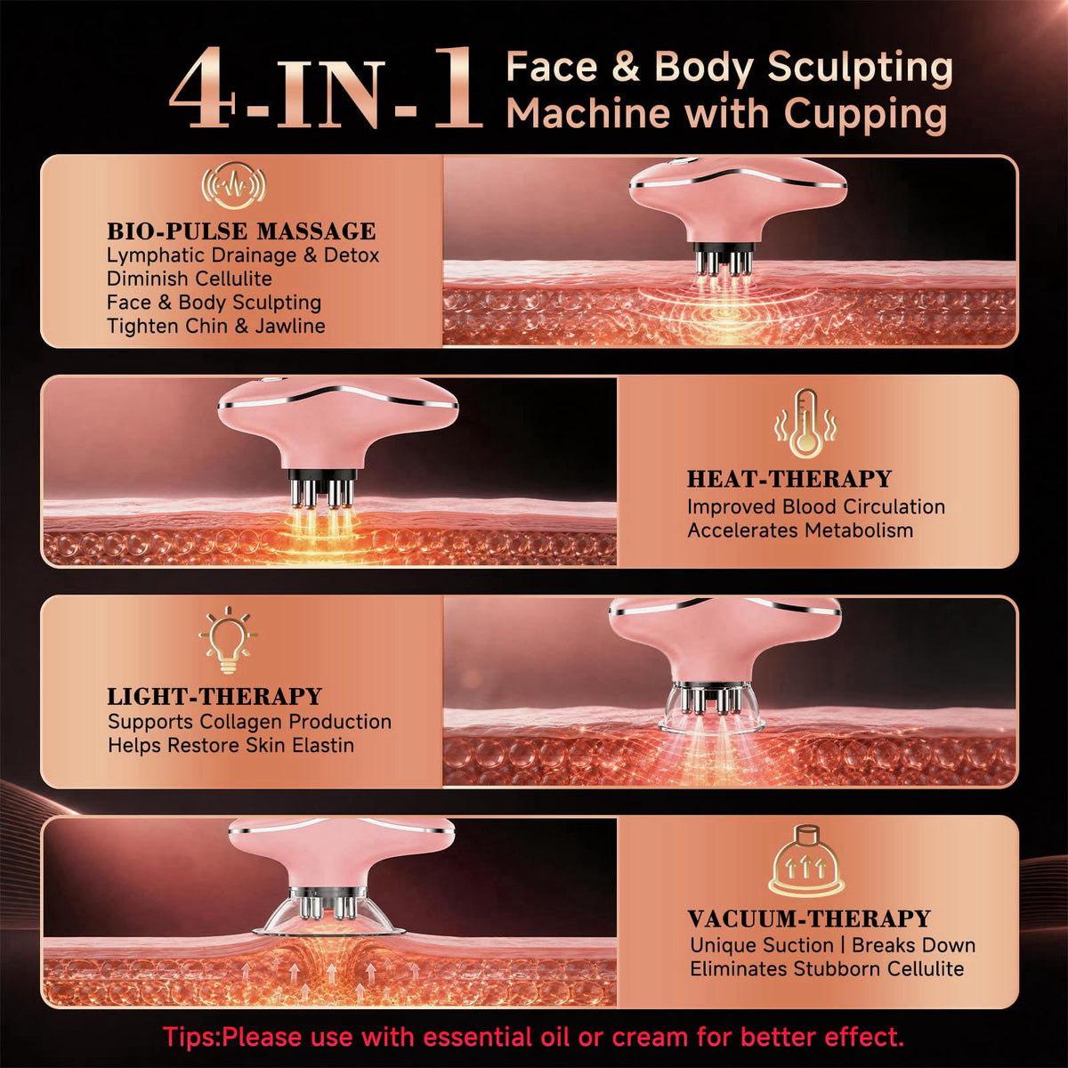 Electric Lymphatic Contour Face Brush for Jawline Neck Body by AIHEU — view 3