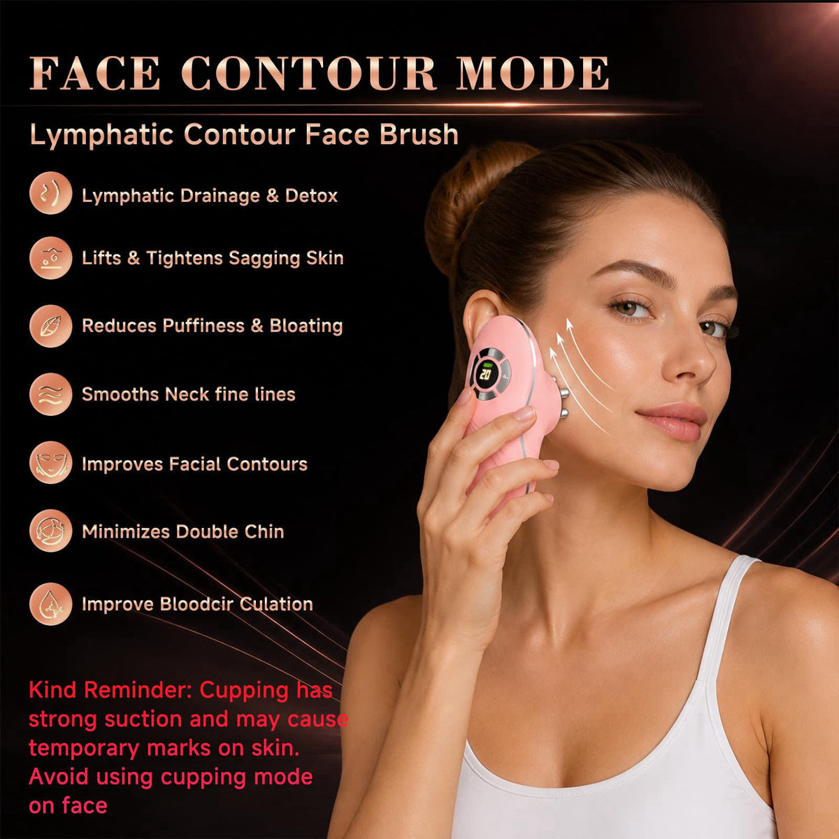 Electric Lymphatic Contour Face Brush for Jawline Neck Body by AIHEU — view 4