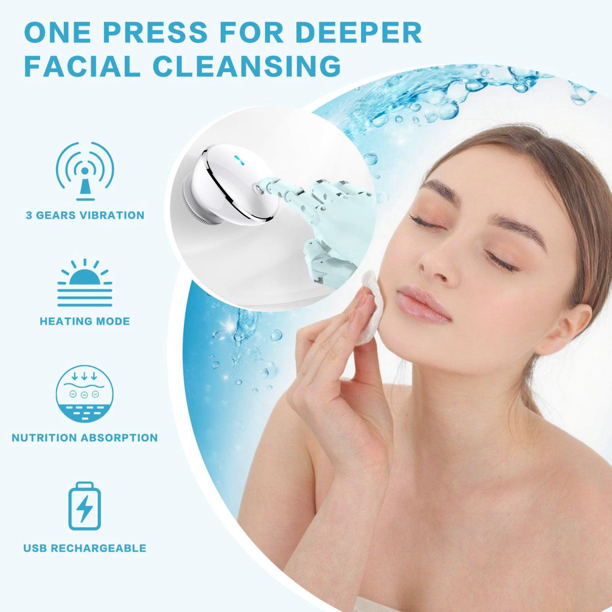 Face Scrubber Exfoliate Face Brush 2 in 1 Electric Vibration by KmaxShip — view 3
