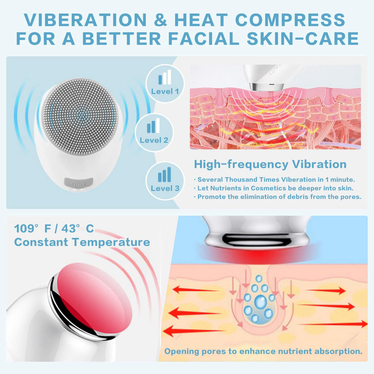 Face Scrubber Exfoliate Face Brush 2 in 1 Electric Vibration by KmaxShip — view 4