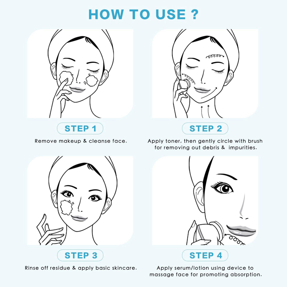 Face Scrubber Exfoliate Face Brush 2 in 1 Electric Vibration by KmaxShip — view 5