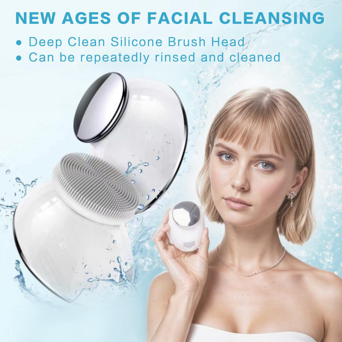 Face Scrubber Exfoliate Face Brush 2 in 1 Electric Vibration by KmaxShip — view 6