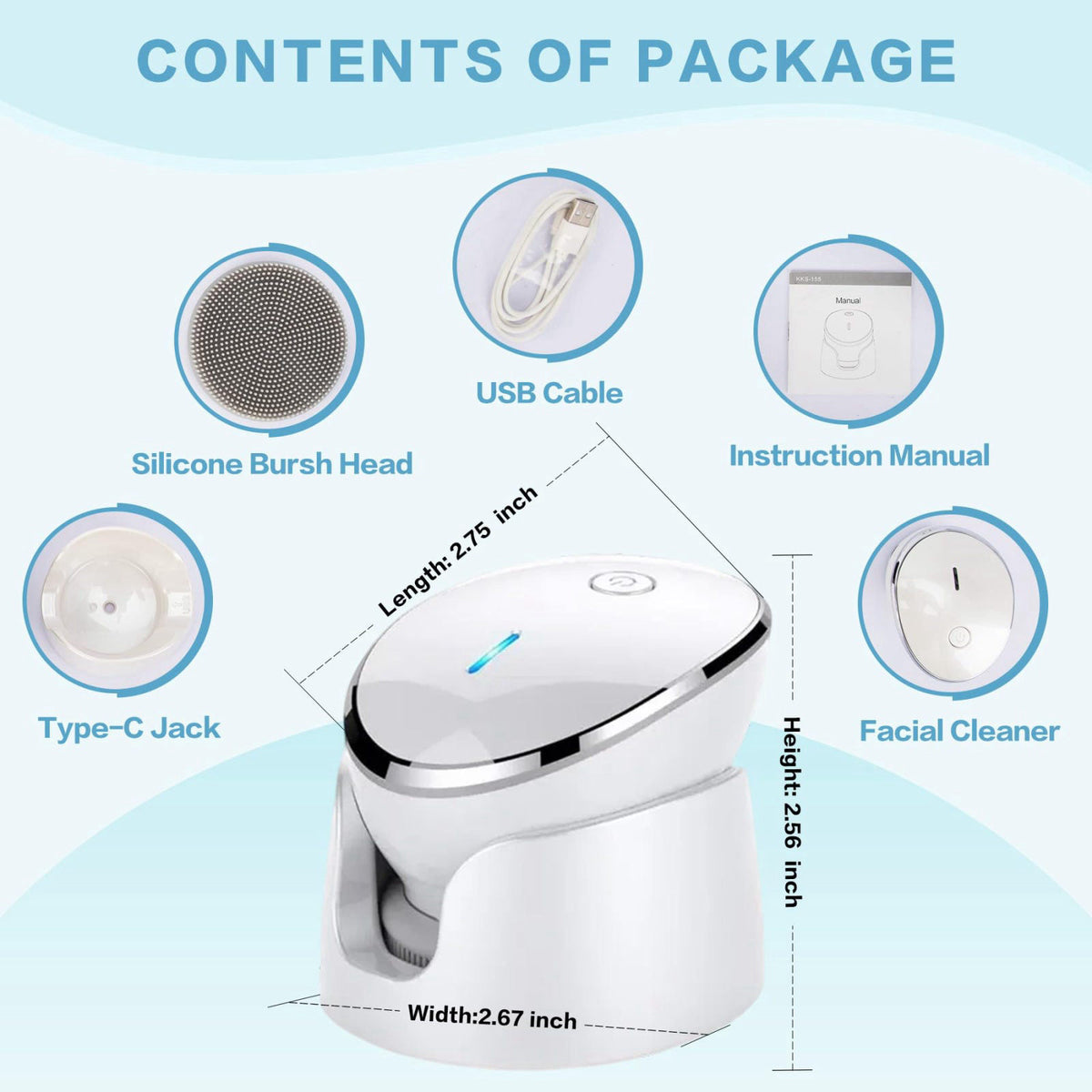 Face Scrubber Exfoliate Face Brush 2 in 1 Electric Vibration by KmaxShip — view 7