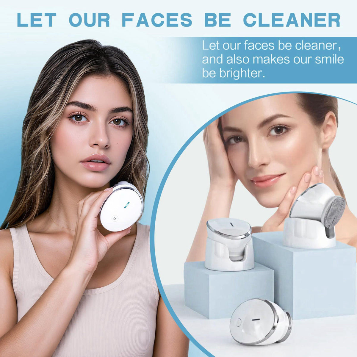 Face Scrubber Exfoliate Face Brush 2 in 1 Electric Vibration by KmaxShip — view 8