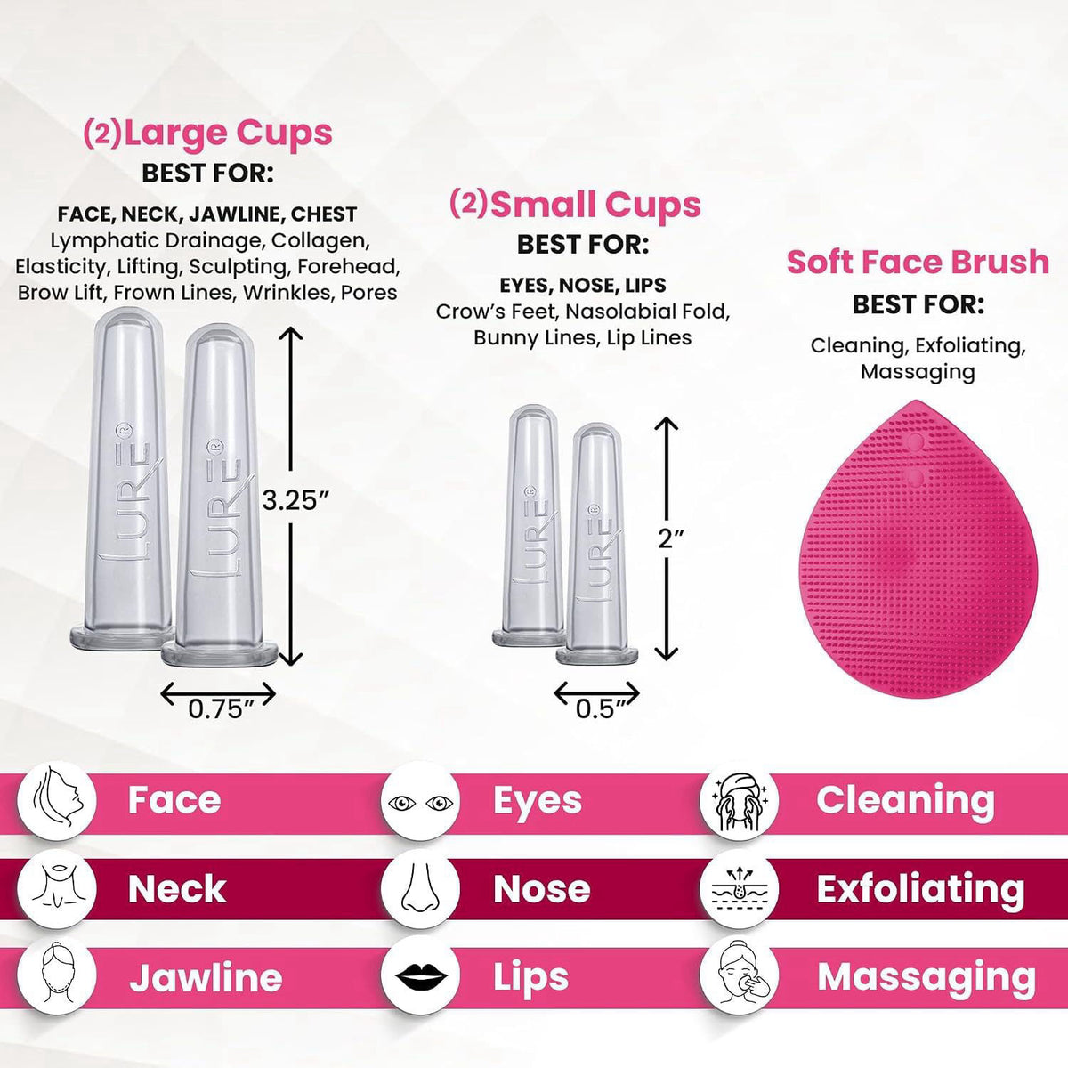 Glam Facial Face Cupping Set Cupping Therapy Sets GLAM by Lure Essentials — view 6