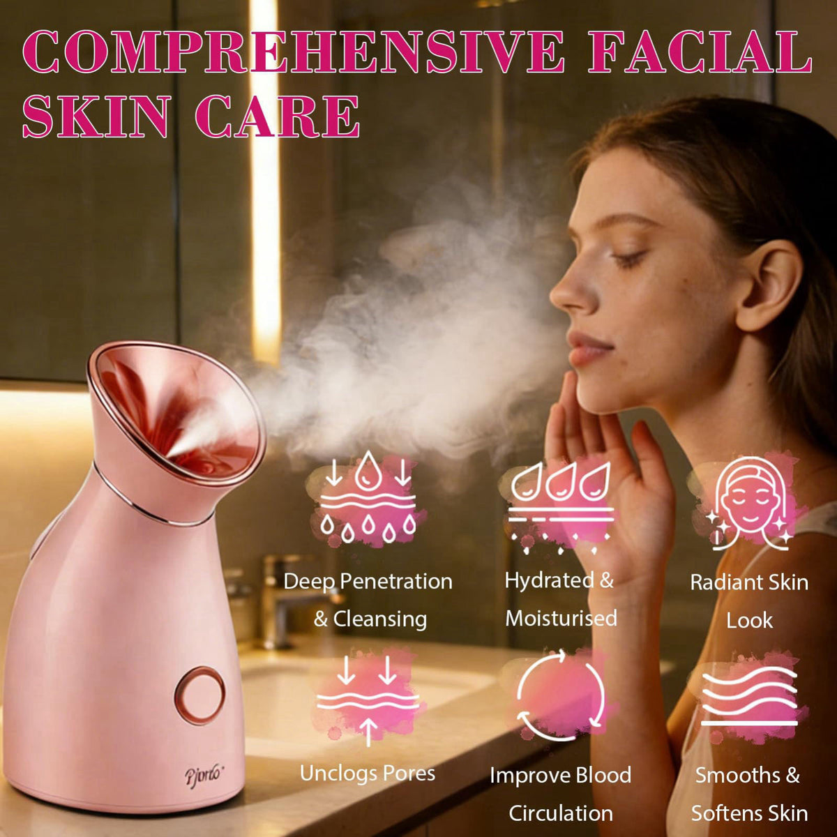 Pjordo Facial Steamer Spa Kit 12 Skin Care Tools 5 Jelly — view 4