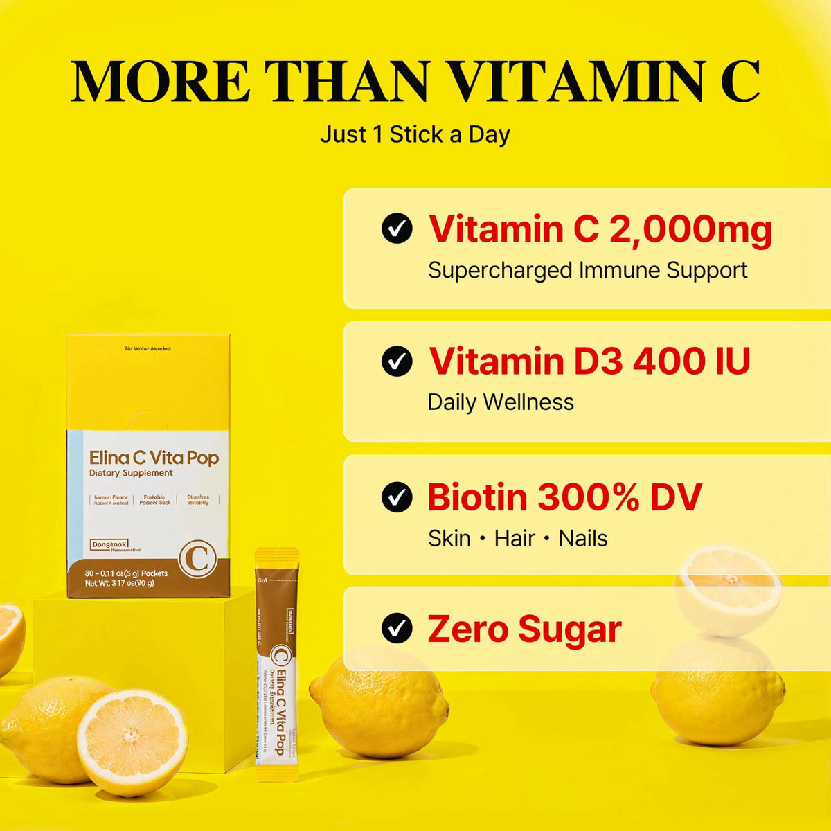 DONGKOOK Vita Pop Korean Vitamin C 2 000mg Vitamin D Biotin — view 4