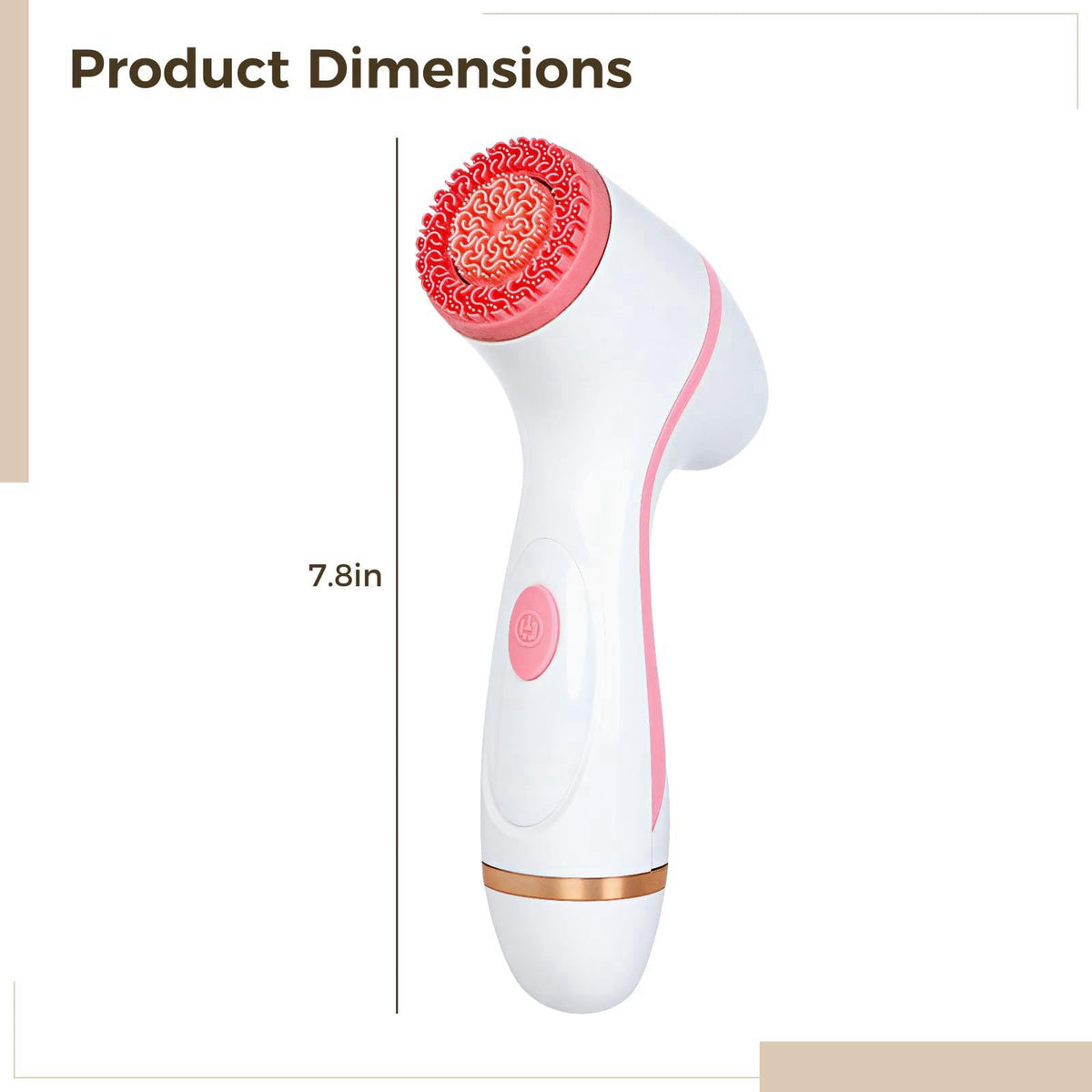 Rechargeable Facial Cleansing Brush Pink Silicone Skin Care by Premium Selection — view 6